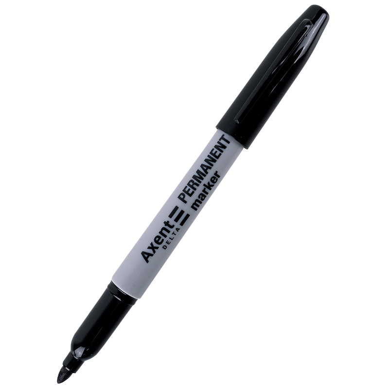 Маркер перманентный, круглое острие 1мм. D2606, черн. Axent Delta - фото 4