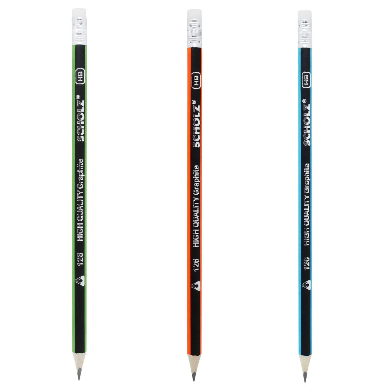Олівець простий графітний з гумкою HB , тригранний Scholz - фото 5
