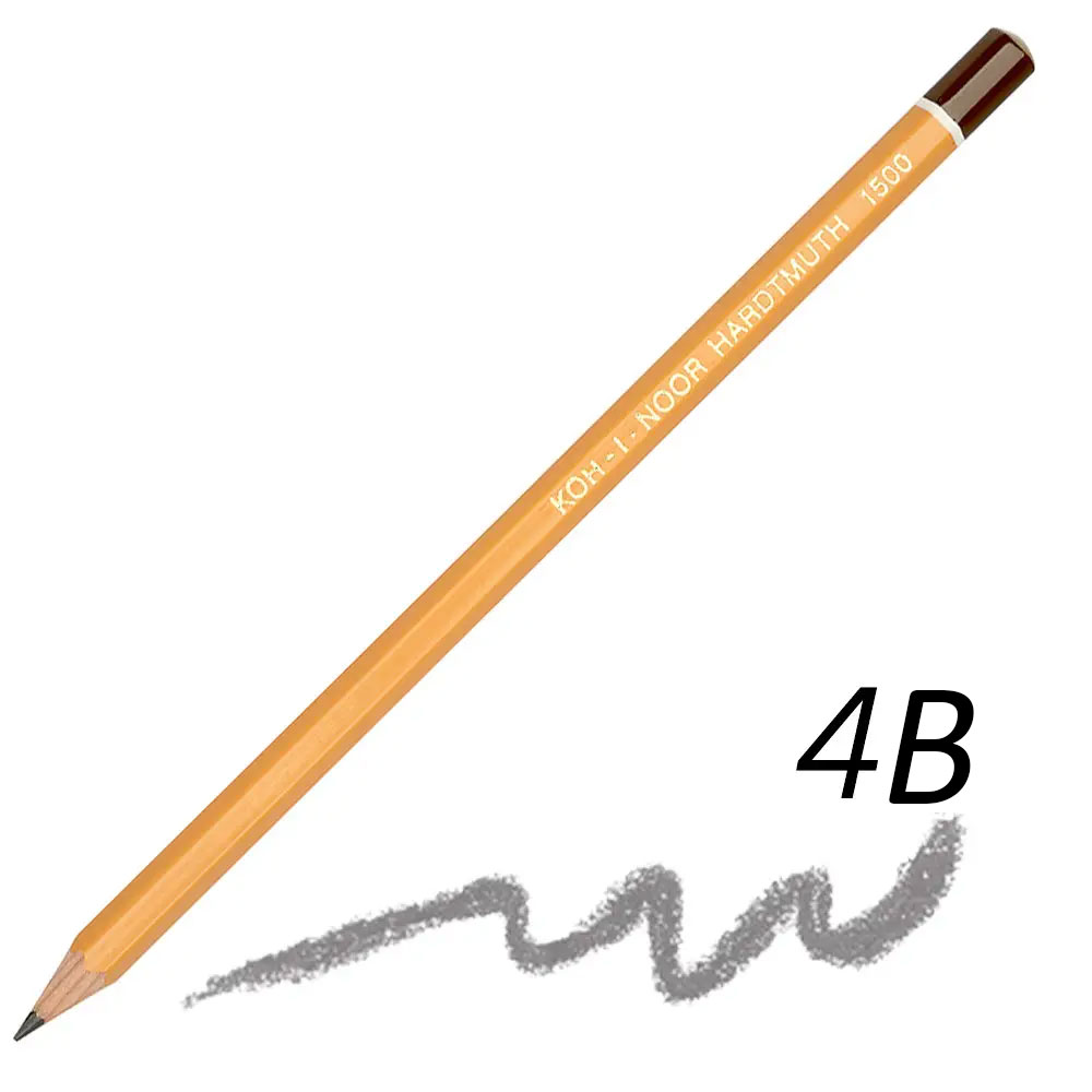 Олівець простий графітний для креслення і графічних робіт 1500 4B Koh-i-noor - фото 5