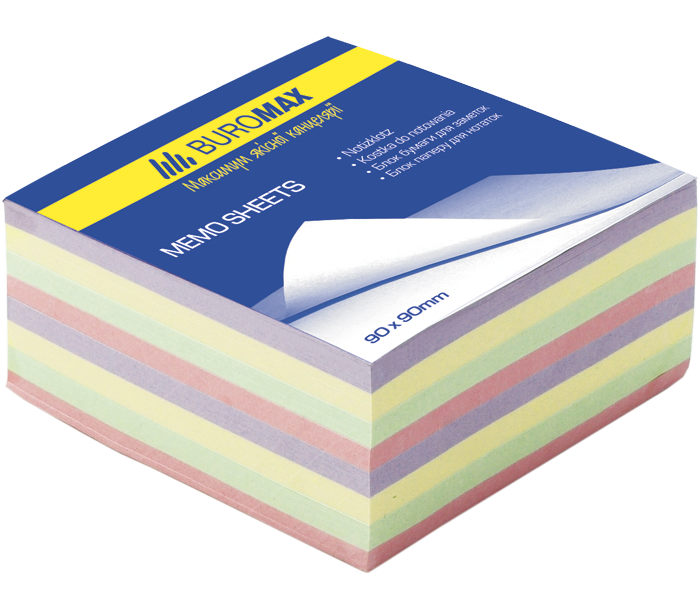 Блок для запису неклеєний 90*90*40мм., 