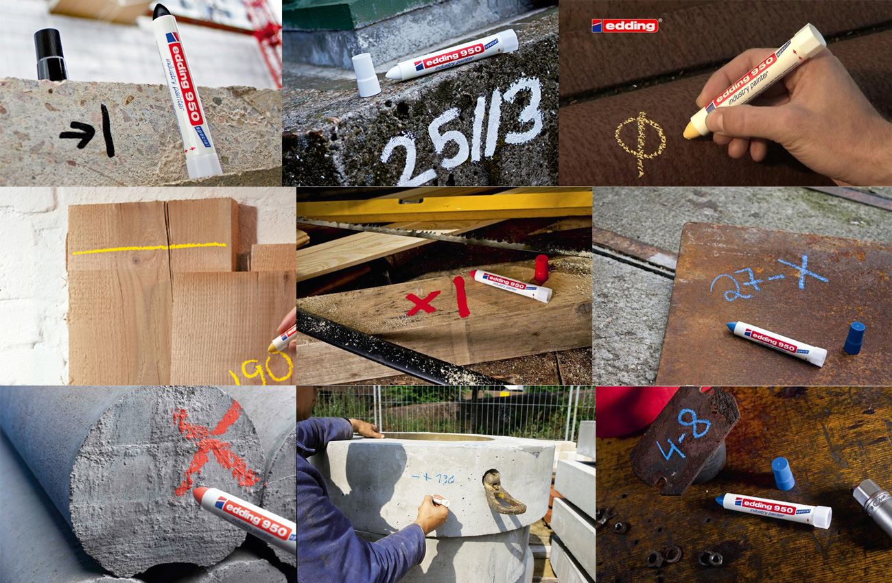 Маркер для промислової графіки 950, круглий наконечник 10мм., біл. Edding - фото 8