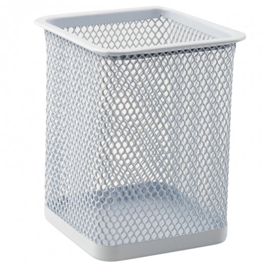 Подставка для ручек металлическая перфорированная квадратная, бел. Axent - фото 3