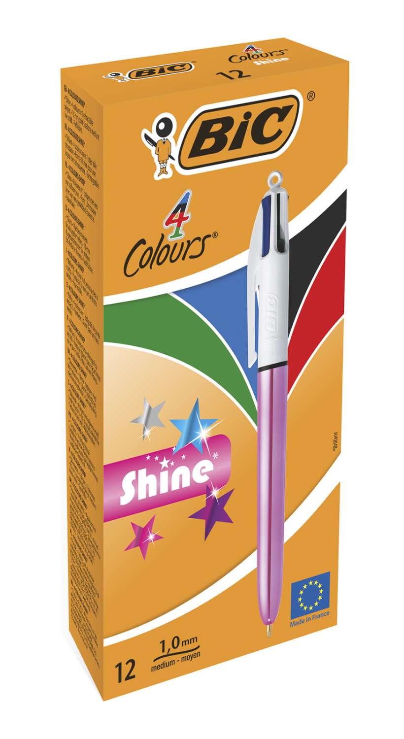 Ручка шариковая 4 in 1 Colours Shine Pink, розов. Bic - фото 4