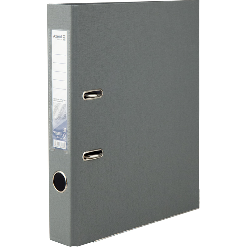 Реєстратор 5см. А4 (PP), односторонній, сір. Axent Delta - фото 5