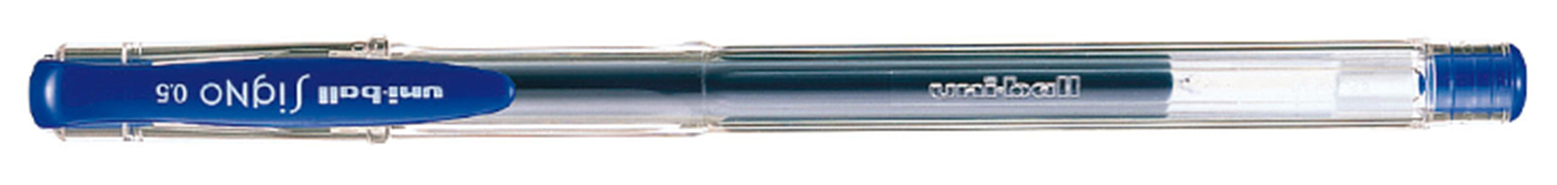 Гелева ручка Uni-ball Signo fine 0,7мм., корпус прозор., ст. син. Uni - фото 8