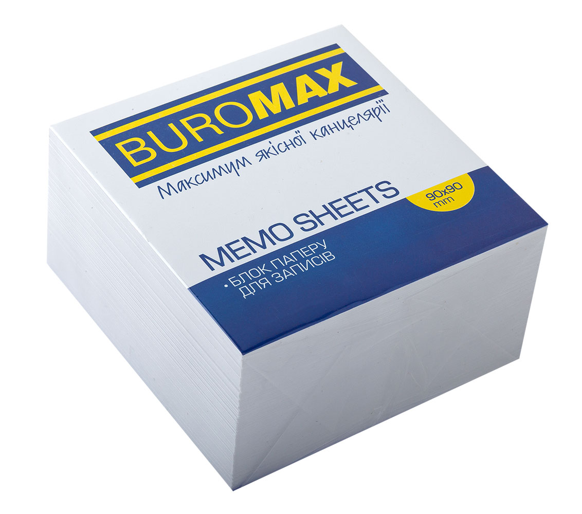 Блок для записи клееный 90*90*50мм., бел. BuroMax - фото 4