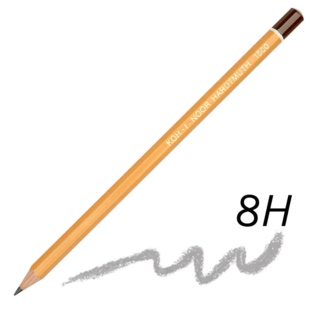 Олівець простий графітний для креслення і графічних робіт 1500 8H Koh-i-noor - фото 5