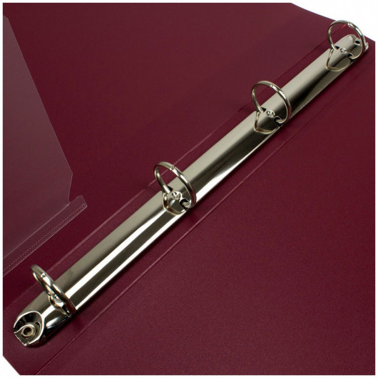 Папка А4, 35мм., 4кольца, пластик PP, внутренний карман, бордо Axent - фото 7