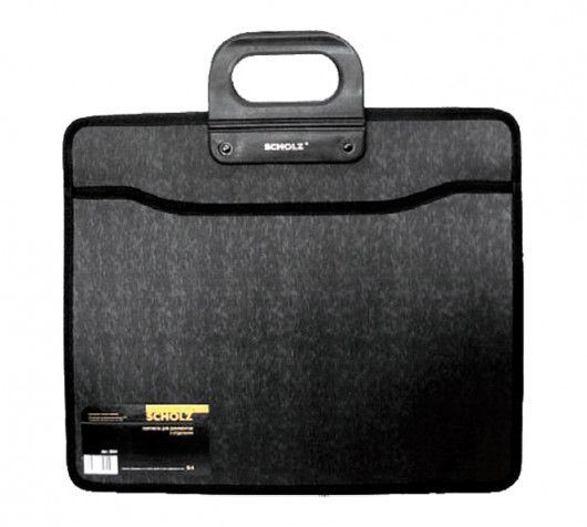 Портфель-картотека на 3+1 відділення, В4, на блискавці, чорн. Scholz - фото 5