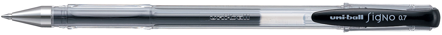 Гелевая ручка Uni-ball Signo fine, 0,7мм., корпус прозр., стержень черн. Uni - фото 5
