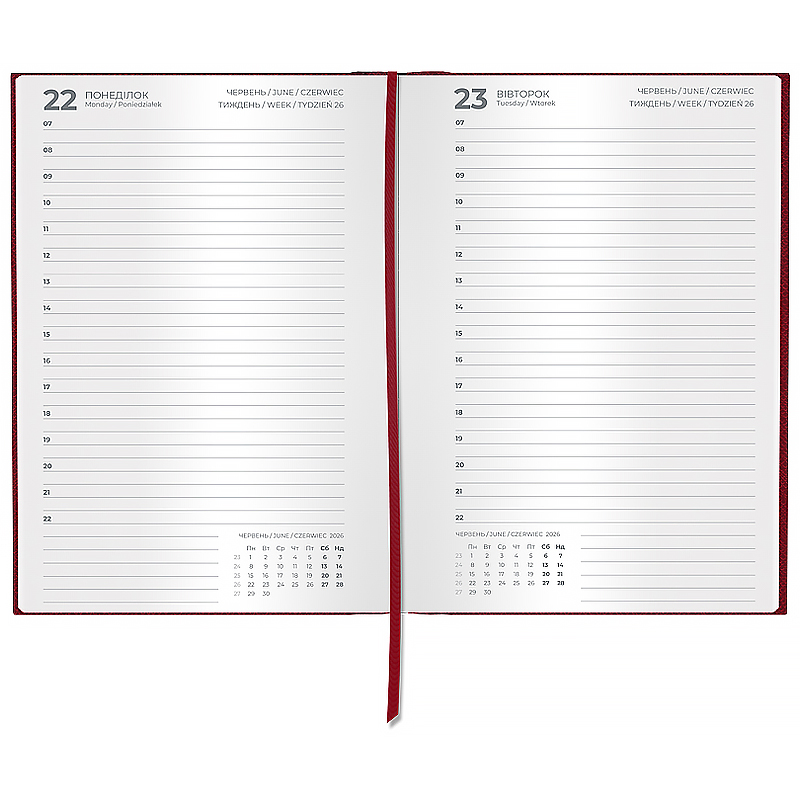 Щоденник 2026 Classic Style, 145*210, з/т бордовий Axent — фото 2