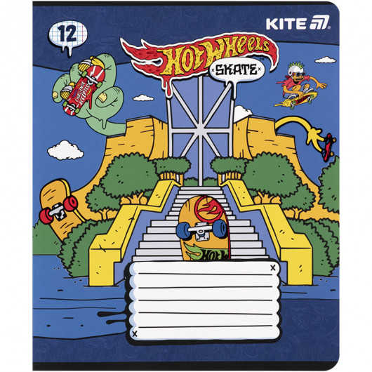 Тетрадь 12 лист., кл., софт тач + УФ лак, Hot Wheels-2 (HW25-232-2) Kite - фото 9