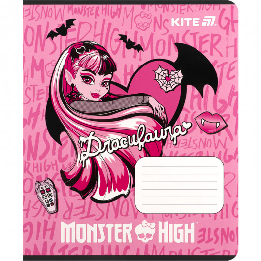 Тетрадь 12 лист., кл., софт тач + УФ лак, Monster High (MH25-232) Kite - фото 17