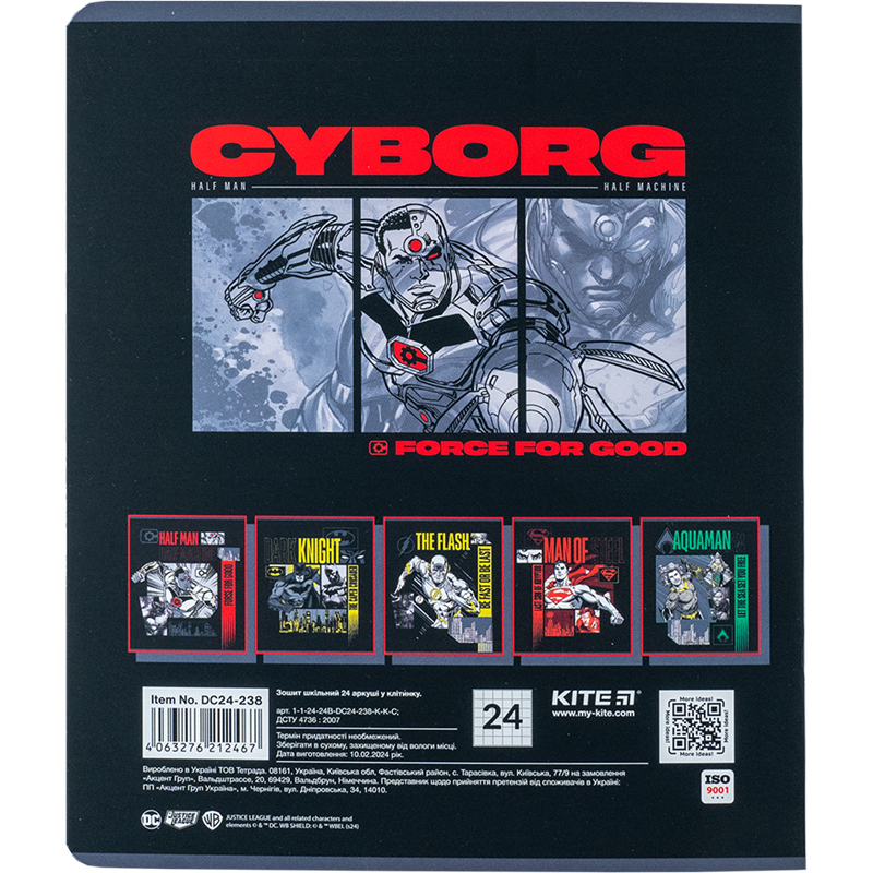 Тетрадь 24 лист.,кл., софт тач + УФ лак, DC Comics (DC24-238) Kite - фото 14