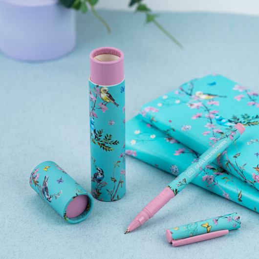 Ручка шариковая в пенале, стержень 0,5мм., син., дизайн Olga Selyshcheva, коллекция Spring, бирюз. Axent - фото 4