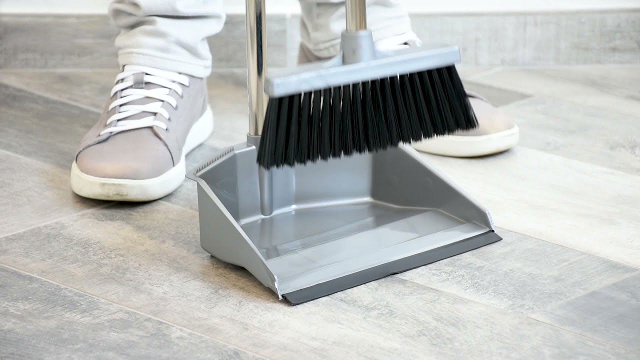 Набор для уборки помещений: щетка с длинной ручкой и совком, мягкий ворс, хром (А11705) Apex - фото 7