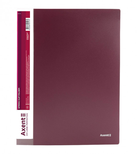 Папка со скоросшивателем и карманом А4, 20мм., пластик, бордо Axent - фото 4