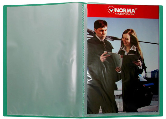 Папка на 20 файлов, толщина 600мкм., зелен. NORMA - фото 2