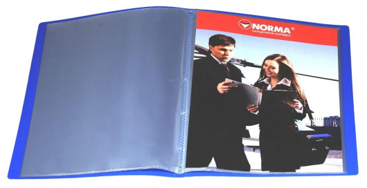 Папка на 20 файлов, толщина 600мкм., син. NORMA - фото 2