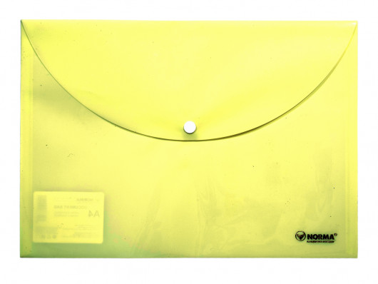 Папка-конверт на кнопке А4, Pastel, 160мкм., непрозр., желт. NORMA - фото 2