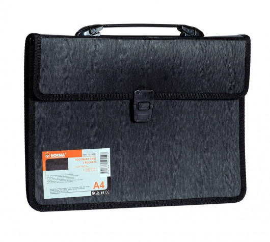 Портфель-картотека на 2 отделения, А4, черн. NORMA - фото 3