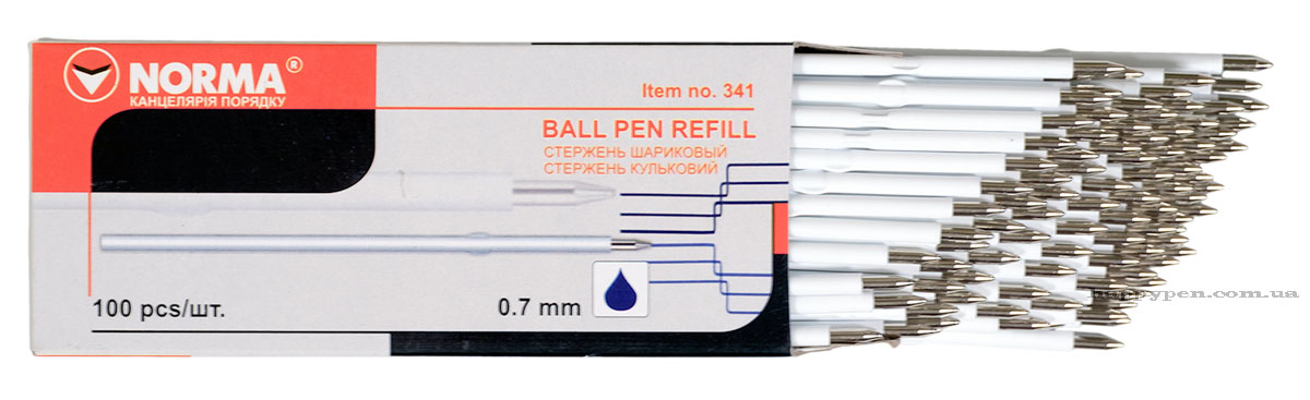 Стержень шариковый 107мм., 0,7мм., черн. NORMA - фото 2