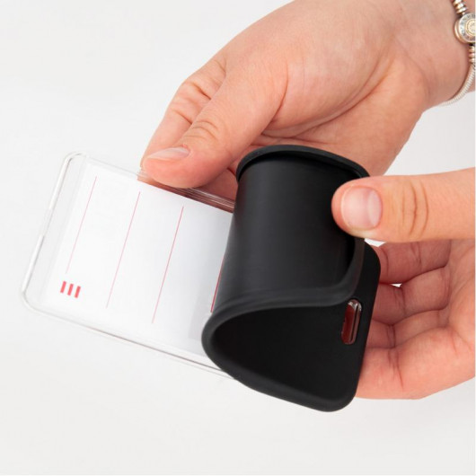 Бейдж-чехол вертикальный SoftTouch, 54*85мм., матовый, черн. Axent - фото 7