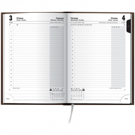 Ежедневник 2026 Стандарт Torino, слепое тиснение, коричневый Brunnen - фото 2