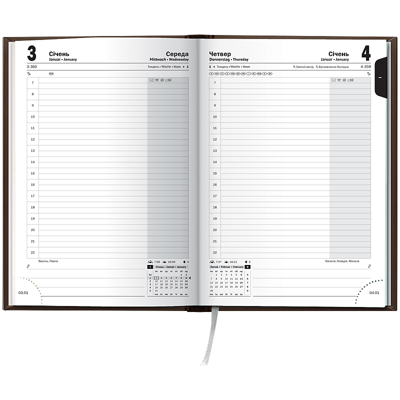 Ежедневник 2026 Стандарт Torino, слепое тиснение, коричневый Brunnen - фото 2