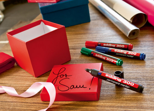 Маркер перманентный, круглое острие 1,5-3мм., 300, красн. Edding - фото 6