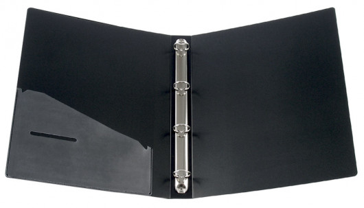 Папка А4, 35мм., 4кольца, пластик PP, внутренний карман, черн. Axent - фото 3
