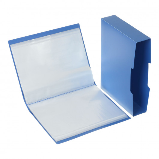 Папка на 100 файлів, у коробці, син. BuroMax - фото 4