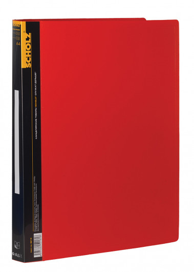 Папка А4, 2 кільця, 25мм., пластик, внутрішня кишеня, черв. Scholz - фото 4