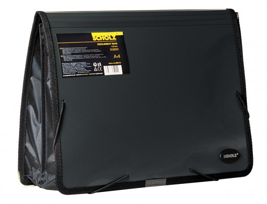 Папка-картотека на 2 отделения, А4, на резинках, черн. Scholz - фото 4