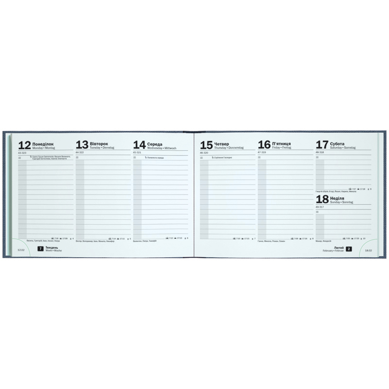 Еженедельник 2026 карманный Linesse, ночной синий Brunnen - фото 2