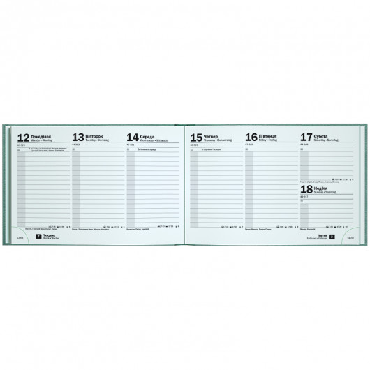 Щотижневик 2026 кишеньковий Torino Trend, бірюз. холодний Brunnen — фото 2