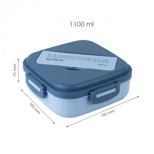 Ланчбокс с разделителем 1100 мл, голубой Kite - фото 7