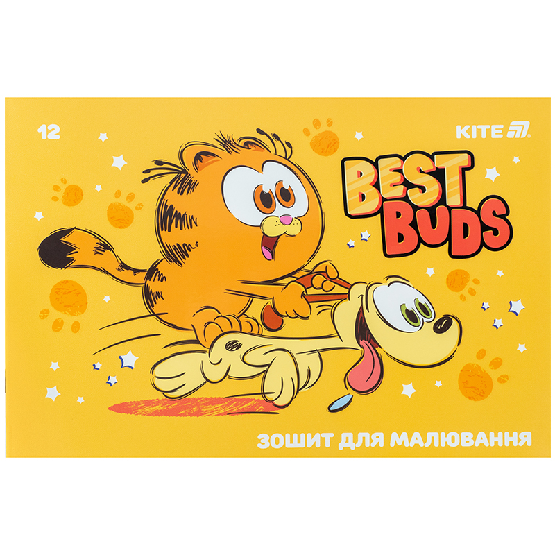 Тетрадь для рисования, 12 лист., скоба, гибр. лак + УФ лак, Garfield (GF25-241) Kite - фото 10