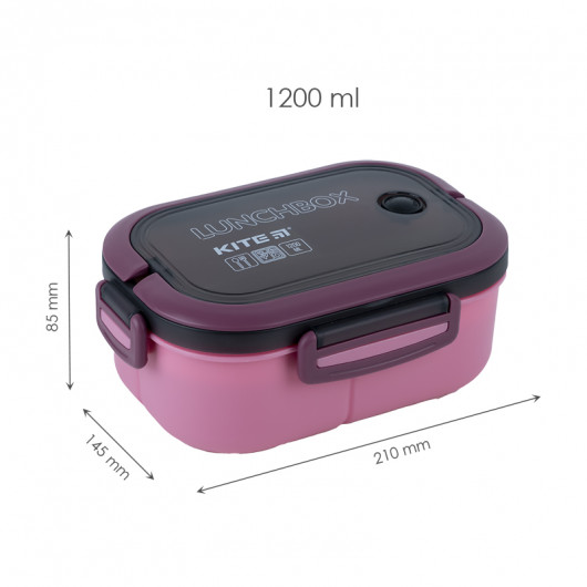 Ланчбокс з розділювачем 1200 мл, бордовий Kite - фото 8