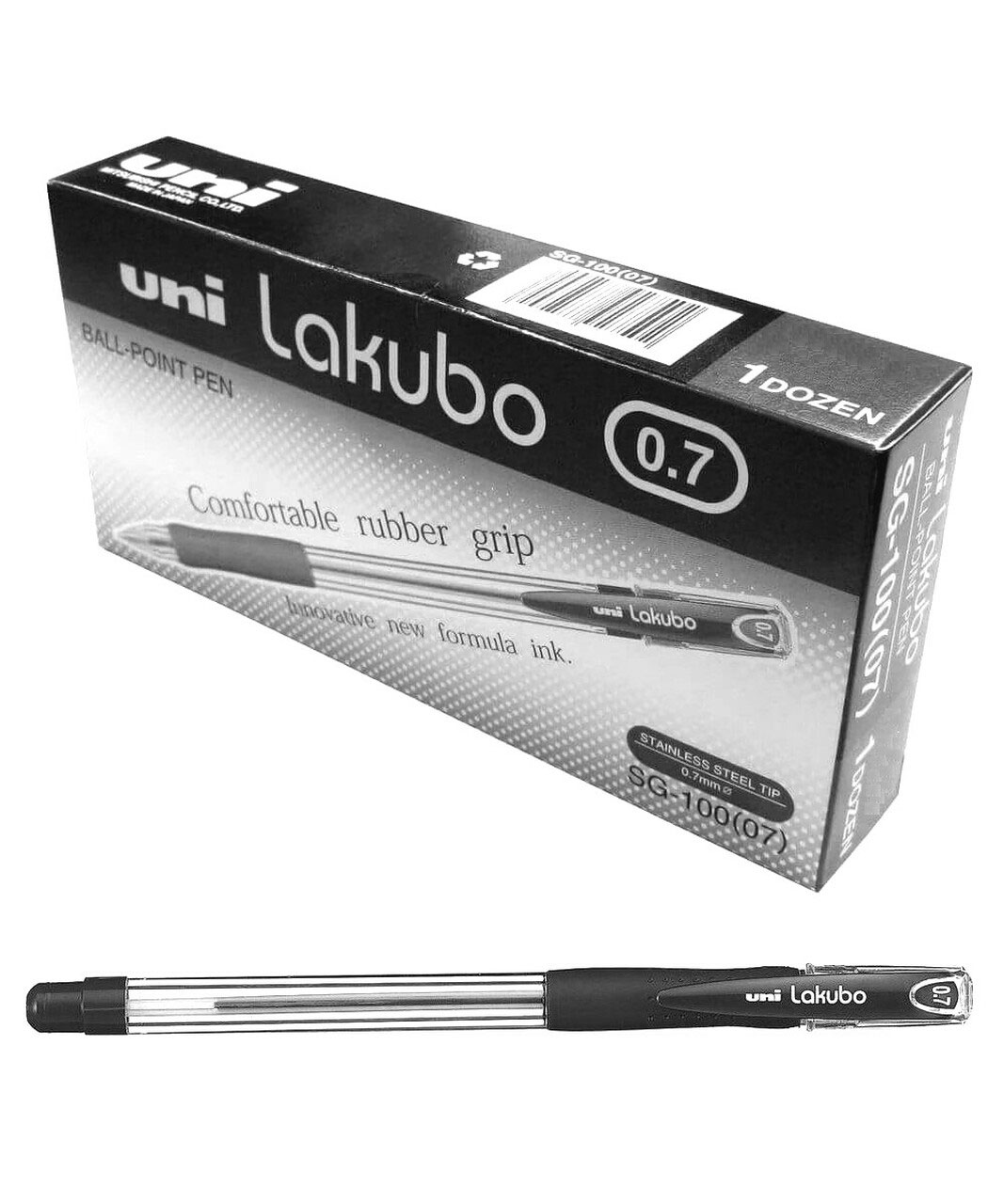 Ручка шариковая Lakubo micro, 0,7мм., корпус прозр., стержень черн. Uni - фото 5