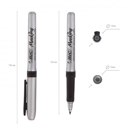 Маркер перманентный для CD/DVD 0,6мм., черн. Bic - фото 5