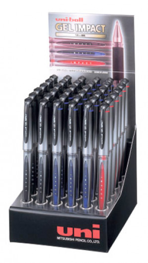 Гелевая ручка Uni-ball Gel Impact 1,0мм., корпус серо-черн., стержень черн. Uni - фото 7
