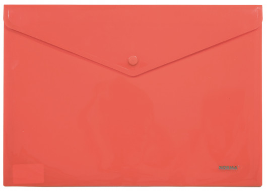 Папка-конверт на кнопке А4, непрозр., красн. NORMA - фото 2