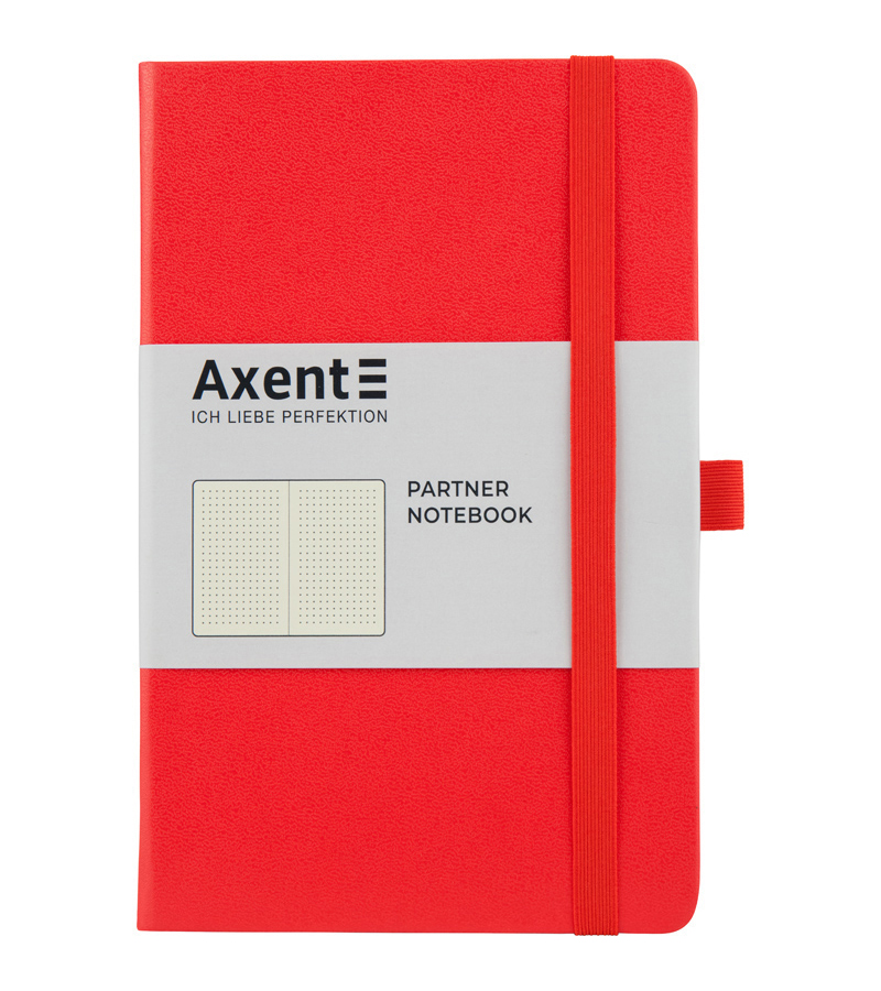 Книга записна Partner А5 (125*195мм.), 96арк., ліновка - крапка, черв. Axent - фото 8