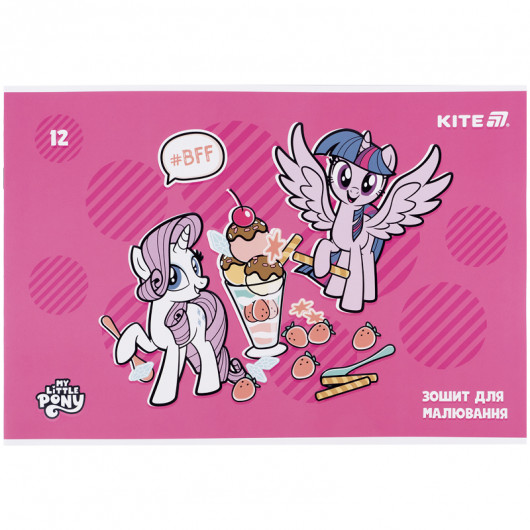 Тетрадь для рисования, 12 лист., скоба, софт тач + УФ лак, Little Pony (LP25-241) Kite - фото 8