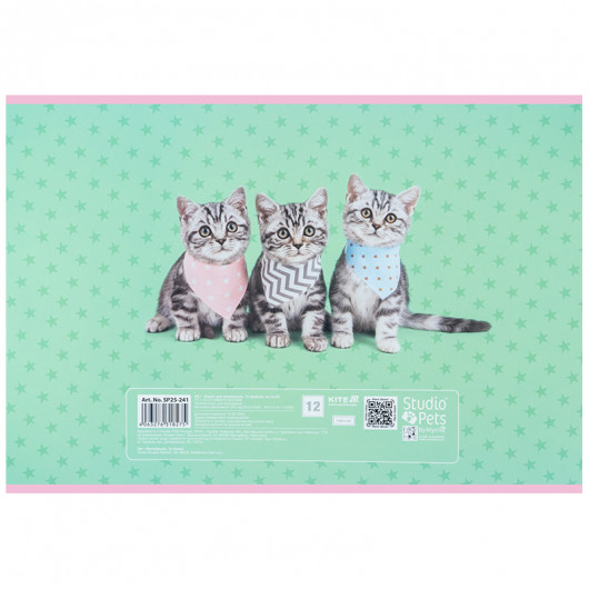 Тетрадь для рисования, 12 лист., скоба, софт тач + УФ лак, Studio Pets (SP25-241) Kite - фото 10