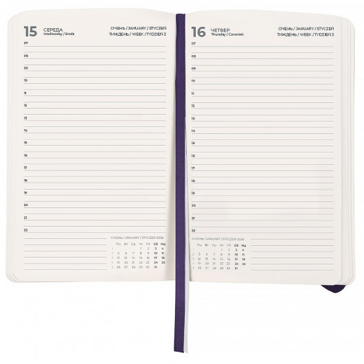 Щоденник 2026 Partner Soft Skin, 145*210, синій Axent — фото 3