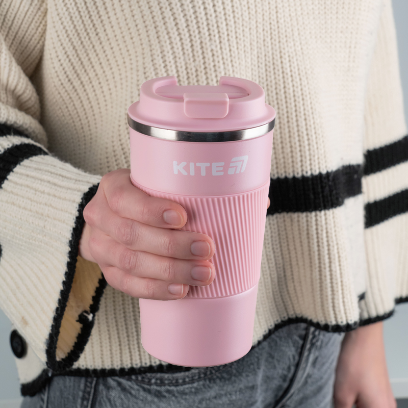 Термокружка 510 мл, розовая Kite - фото 6