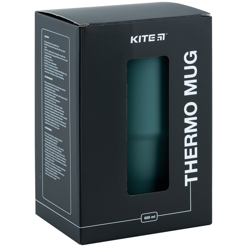 Термокружка с ручкой 600 мл, зеленая Kite - фото 8