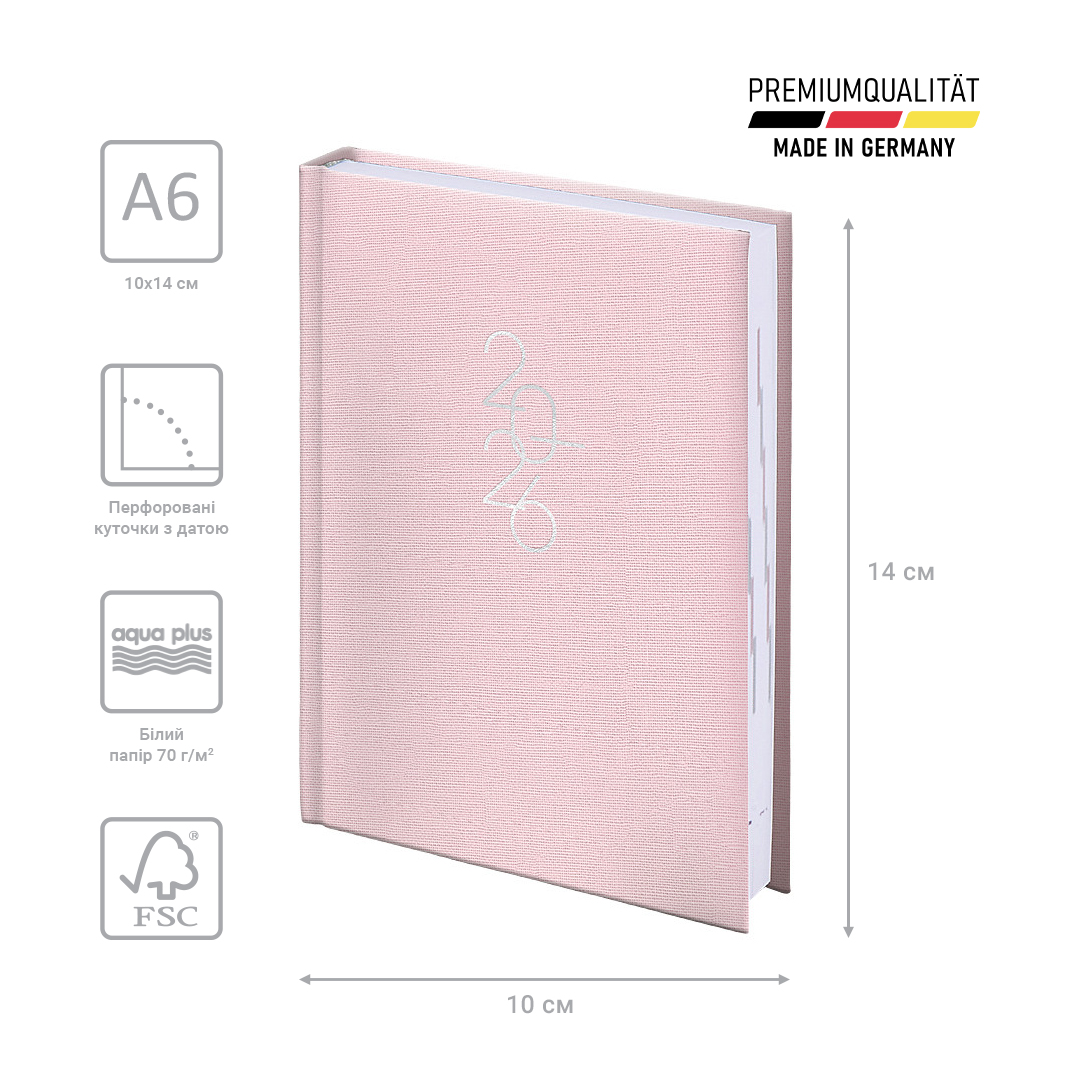 Щоденник 2026 кишеньковий Linesse, пудровий Brunnen — фото 2